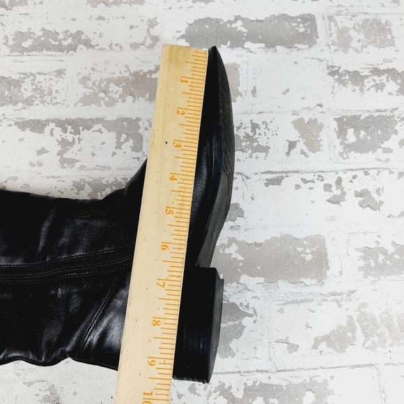 Ciao Bella Black Leather Slip On Buckle Calf Tall Riding Boots W112 - Picture 10 of 11